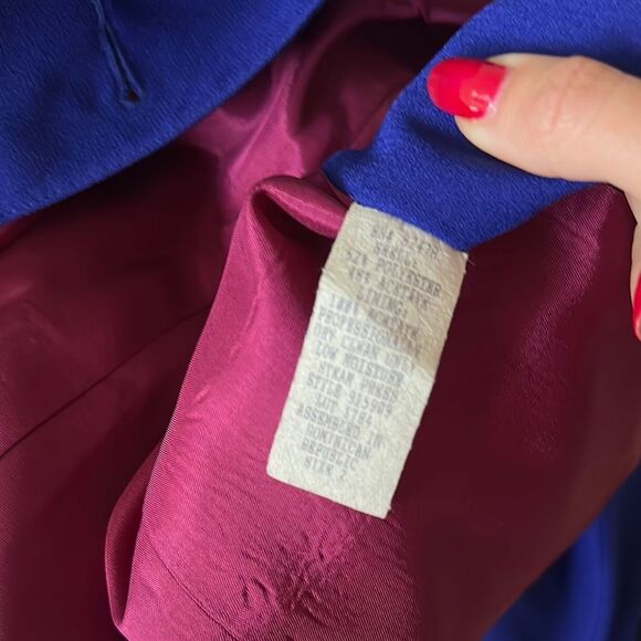 David N Petites Double-Breasted Blazer with Skirt Set in Purple - Picture 4 of 4